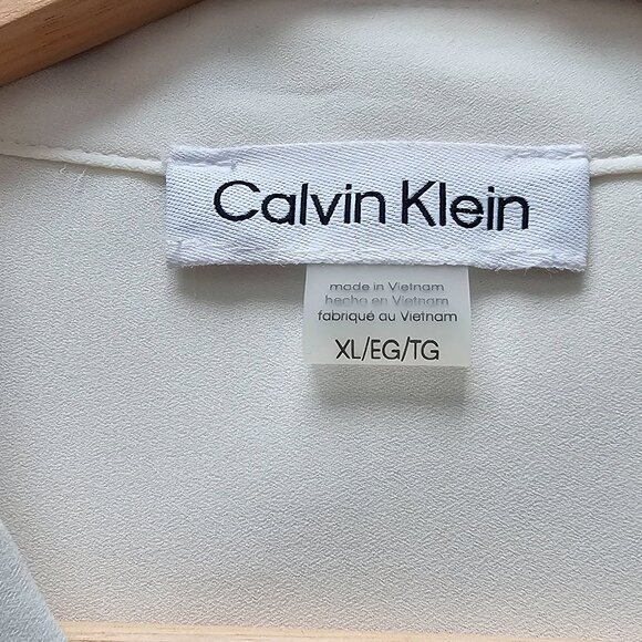 Calvin Klein XL Sleeveless Crepe Blouse Cream Off White - Picture 5 of 9